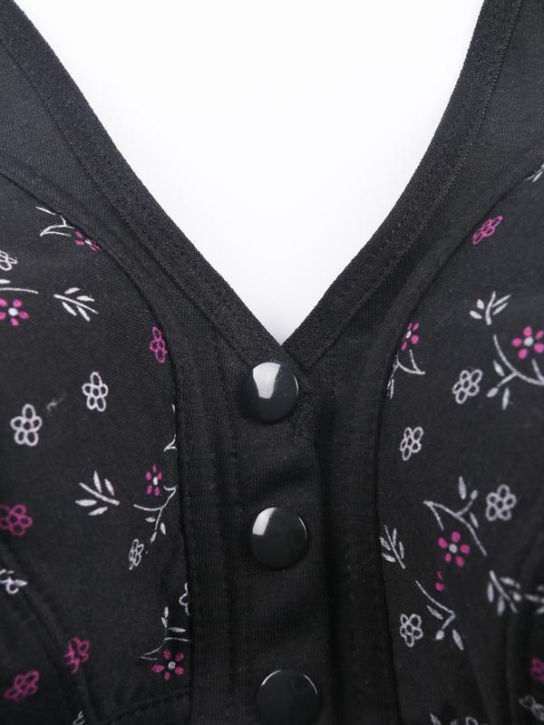 Women's Floral Print Button Front Bra, Korean Wear, 3pcs Comfortable Soft Skin-friendly Bralette for Daily Wear, Summer Wear, Women's Lingerie Top for All Seasons, Korean Streetwear
